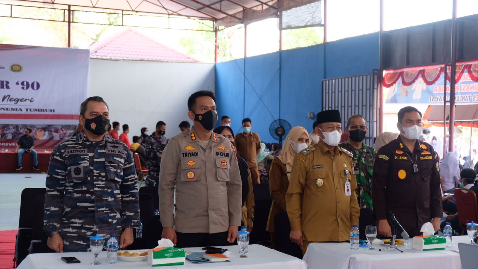 Kapolres Tanjung Balai bersama Forkopimda Tinjau Puncak Gelar Vaksinasi 31 Thn Mengabdi AKABRI 90 di Kota Tanjung Balai