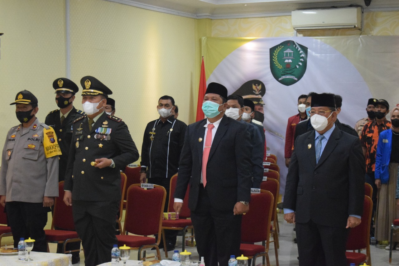 Walikota Irsan Efendi Nasution Bersama Unsur Forkopimda mengikuti Peringatan Sumpah Pemuda ke-93 secara Virtual