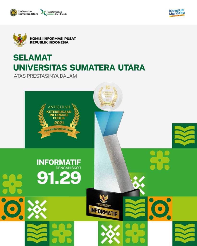 USU Raih Penghargaan Badan Publik Informatif di Anugerah KIP 2021