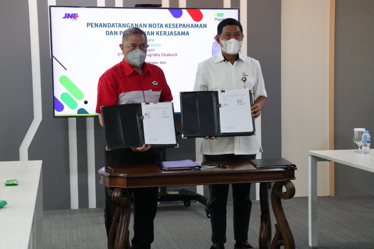 Pegadaian Gandeng JNE untuk Memperluas Akses Masyarakat terhadap Produk dan Layanan  Pegadaian