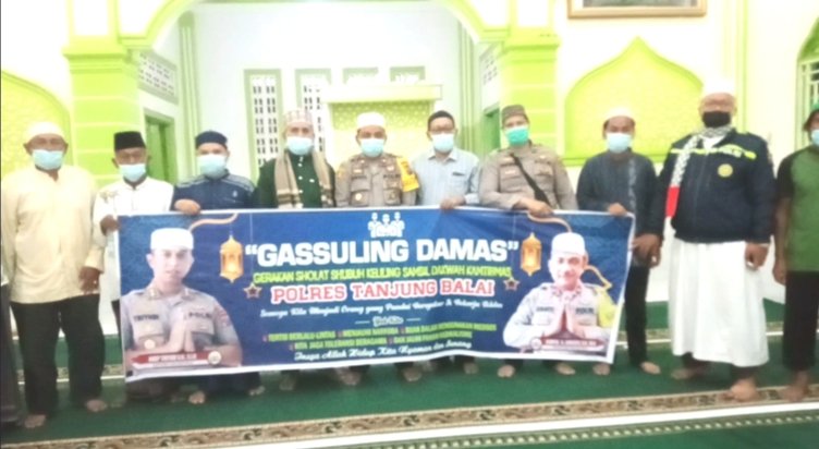 Gassuling Damas Polres Tanjung Balai ajak Warga Laksanakan Prokes dan Vaksin dan Tingkatkan Kamtibmas