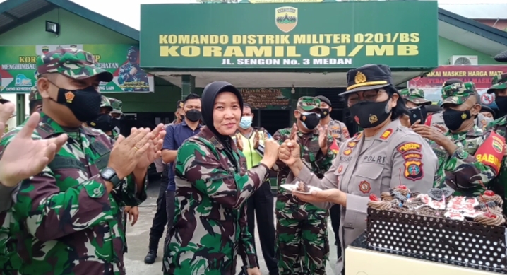 Polsek Medan Baru Berikan Suprise ke Koramil 05/MB