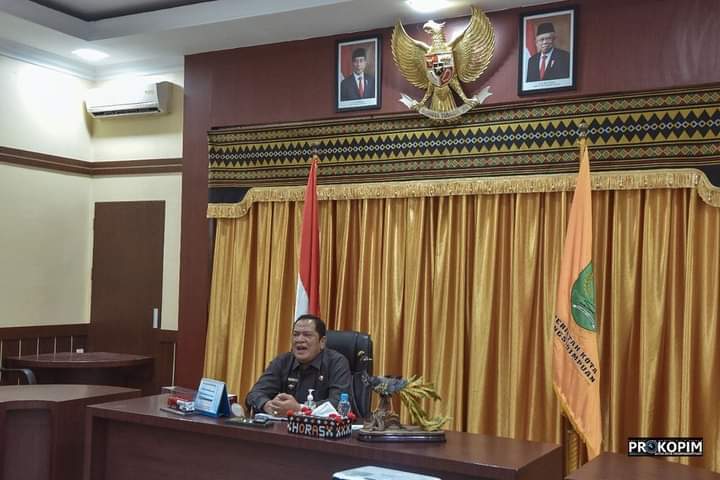 Walikota Irsan Nasution Ikuti Secara Virtual Riset dan Rating Transformasi Digital dan Kota Cerdas Indonesia 2021