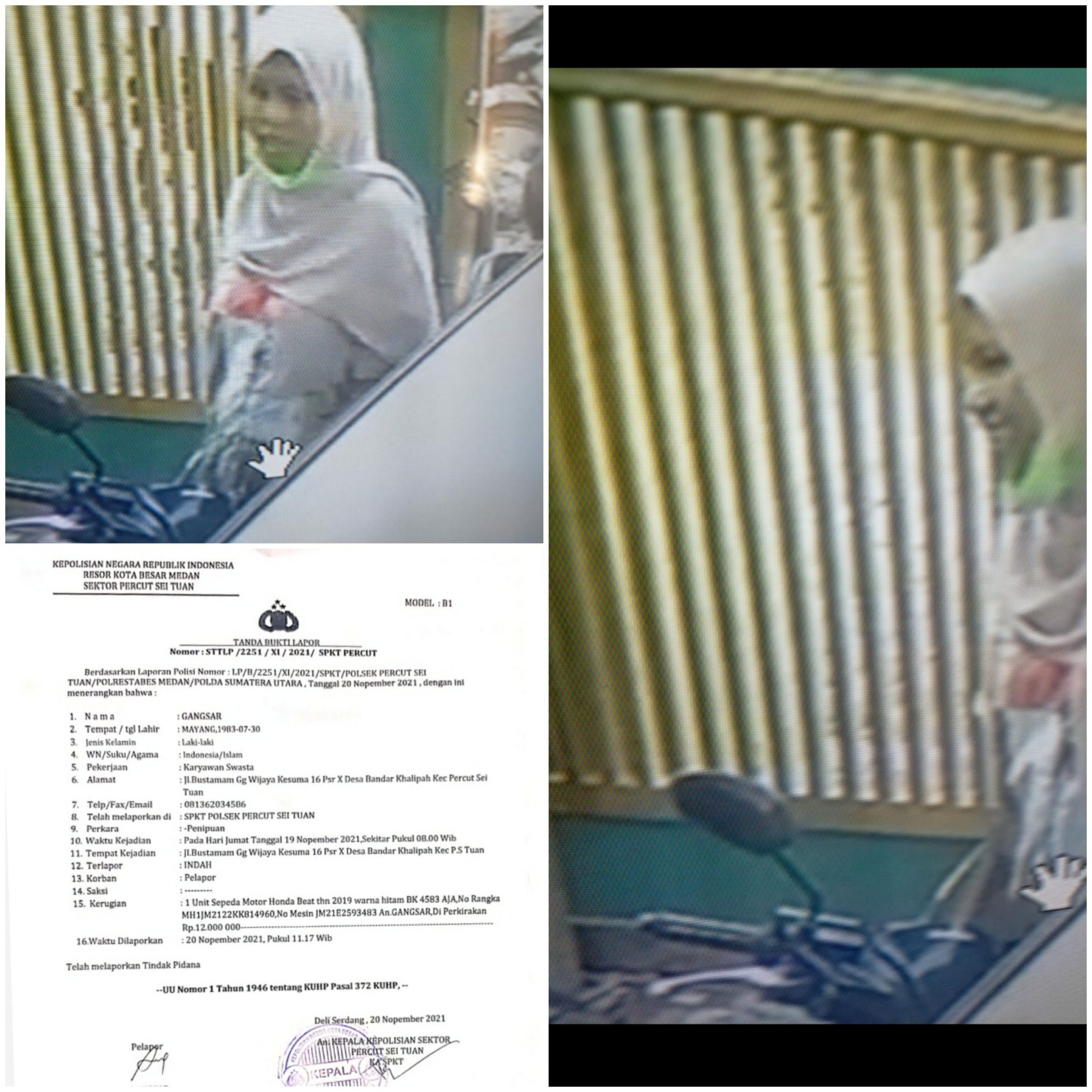 Modusnya Meminjam, Indah Seorang IRT Nekat Bawa Kabur Sepeda Motor Milik Gangsar Eks Tetangga