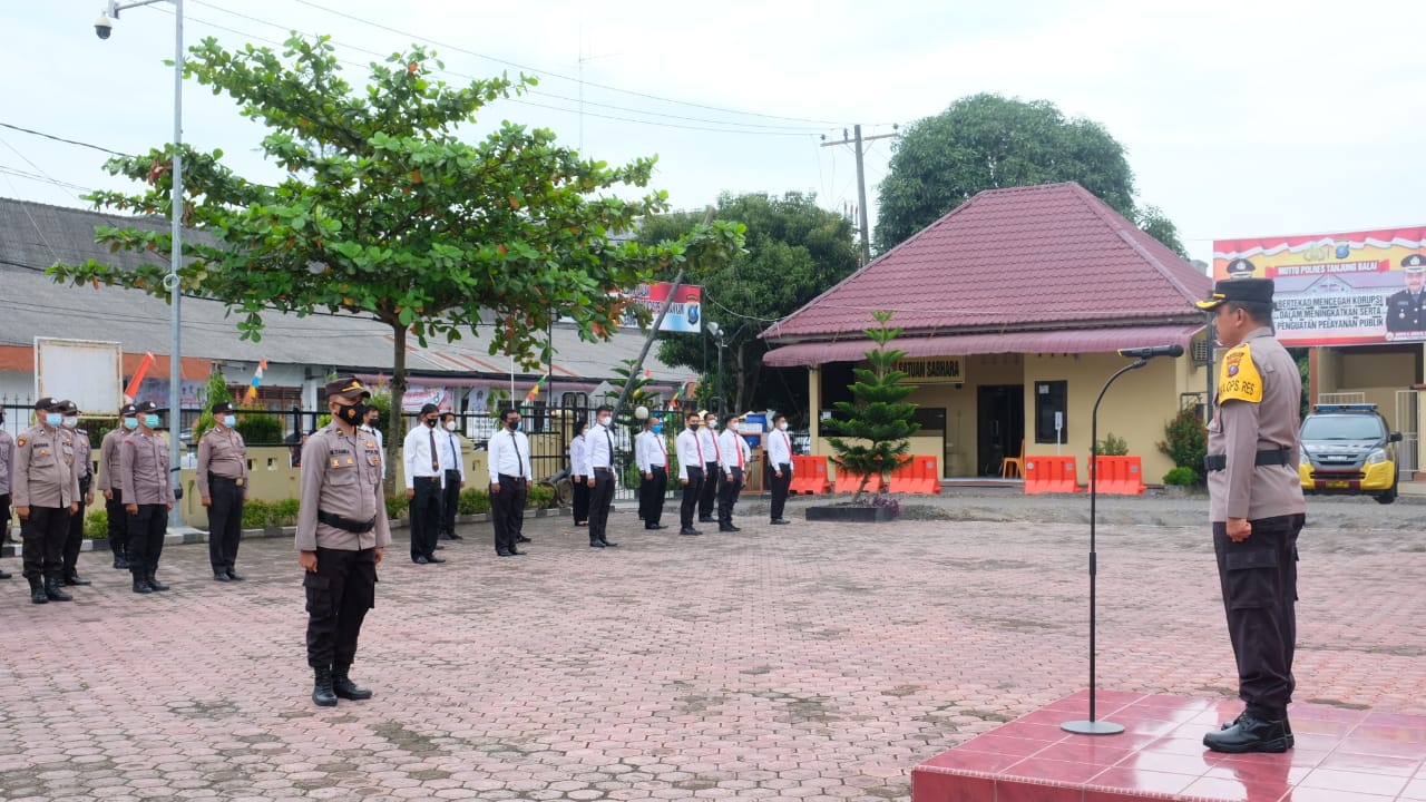 Polres Tanjung Balai Gelar Upacara Kenaikan Pangkat Pengabdian Personil