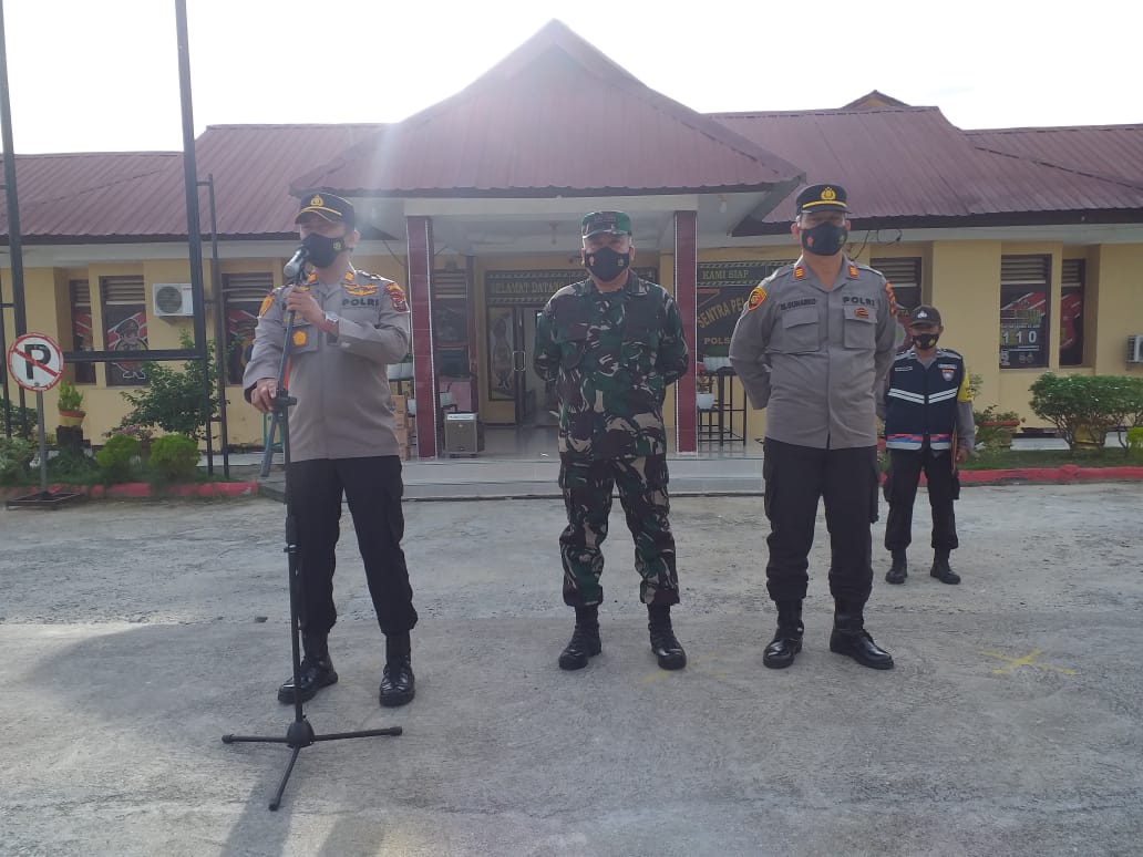 Jalin Sinergitas TNI-Polri, Polsekta Kota Pinang dan Koramil 11/KP Gelar Apel BersamaÂ 