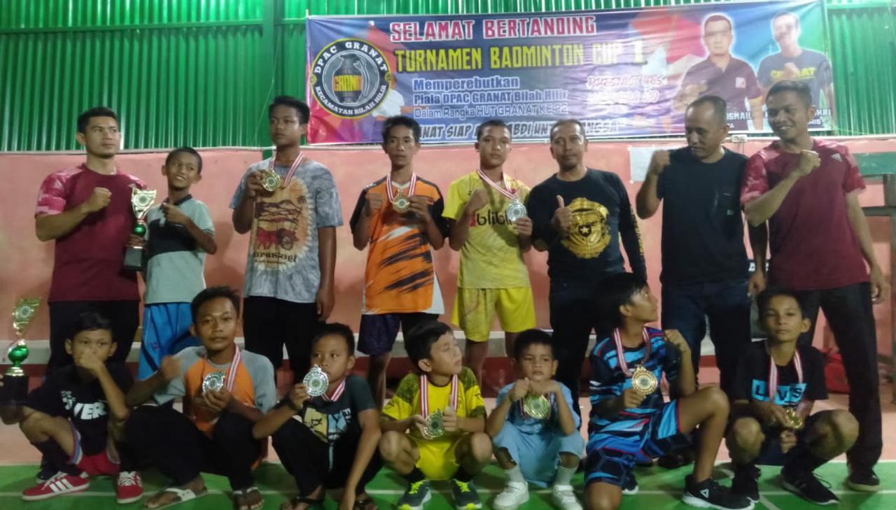 Peringati HUT Ke-22 Tahun Granat, DPAC Granat Bilah Hilir Gelar Turnamen Badminton Cup 1 Antar Pelajar