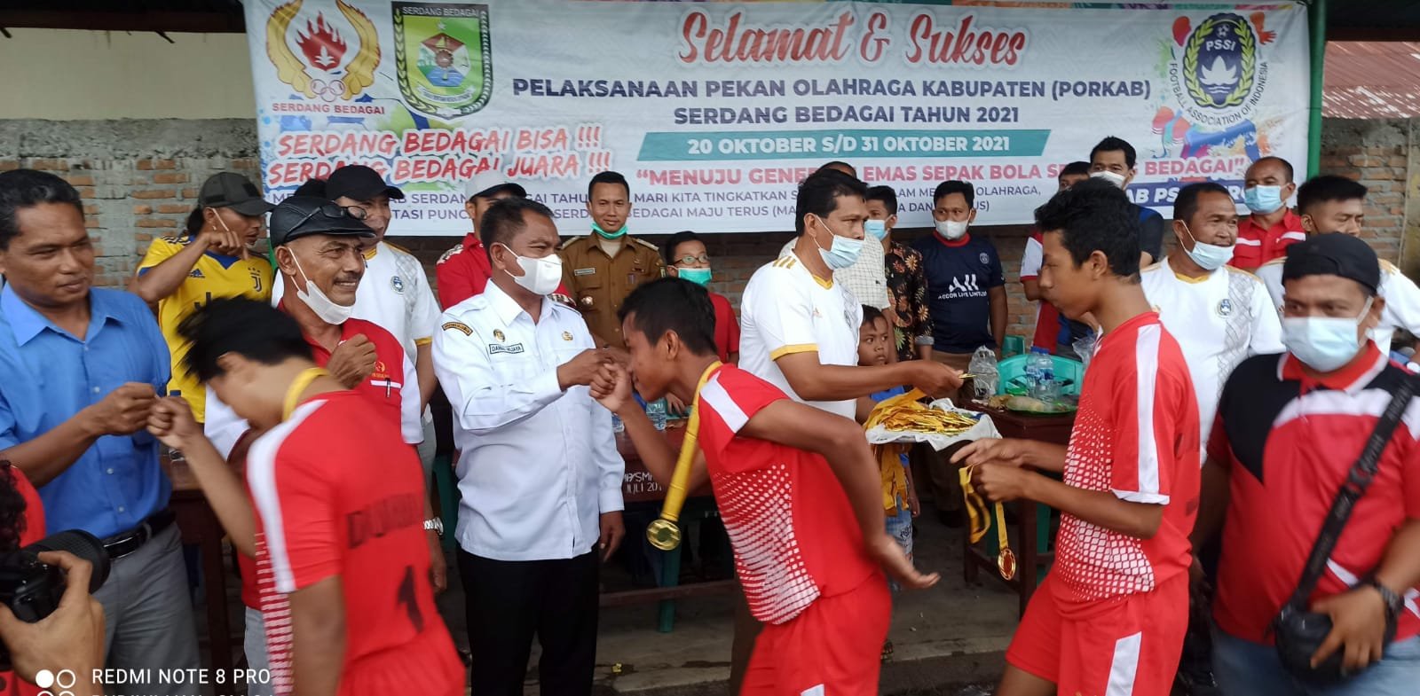 Menang 2 - 1 Dari Kecamatan Tebing Syahbandar, Kecamatan Perbaungan Juara 1 Cabor Sepak Bola PORKAB III Sergai