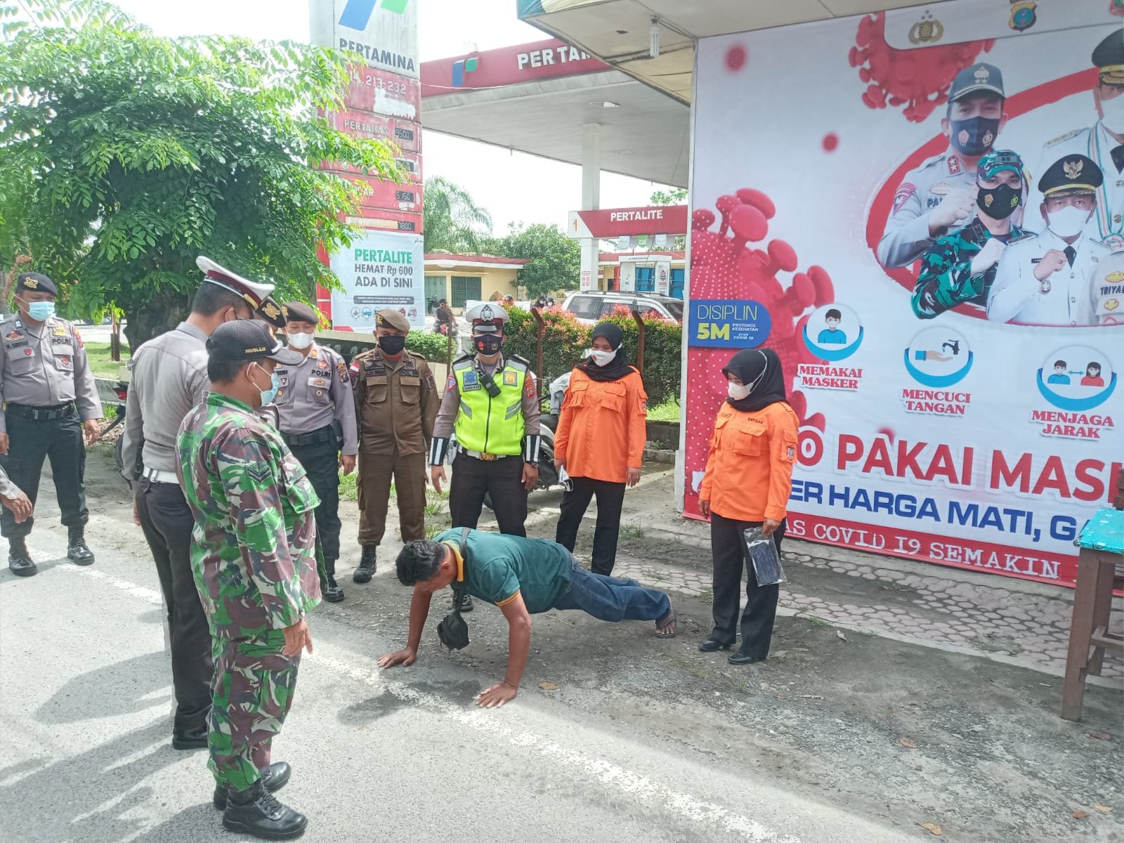 TNI-POLRI dan Pemko Tanjung Balai Giat Ops Yustisi di 4 Lokasi Tingkatkan Prokes Cegah Penyebaran Covid-19