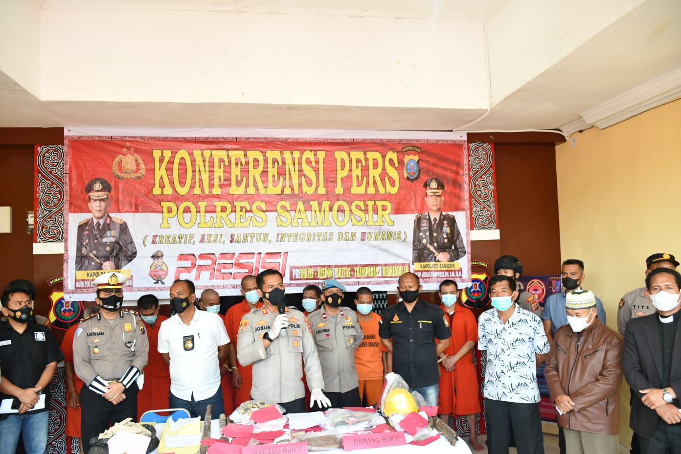 Polres Samosir Ungkap Kasus Pembunuhan, Pembakaran, Judi dan Narkoba