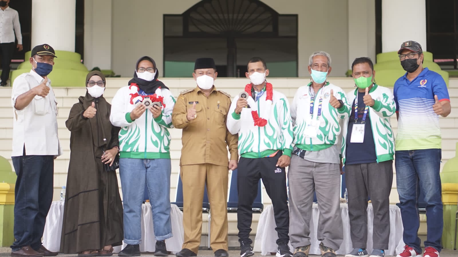 .Waris Tholib Sambut Kepulangan Atlet Asal Tanjungbalai Peraih Medali di Peparnas XVI Papua.