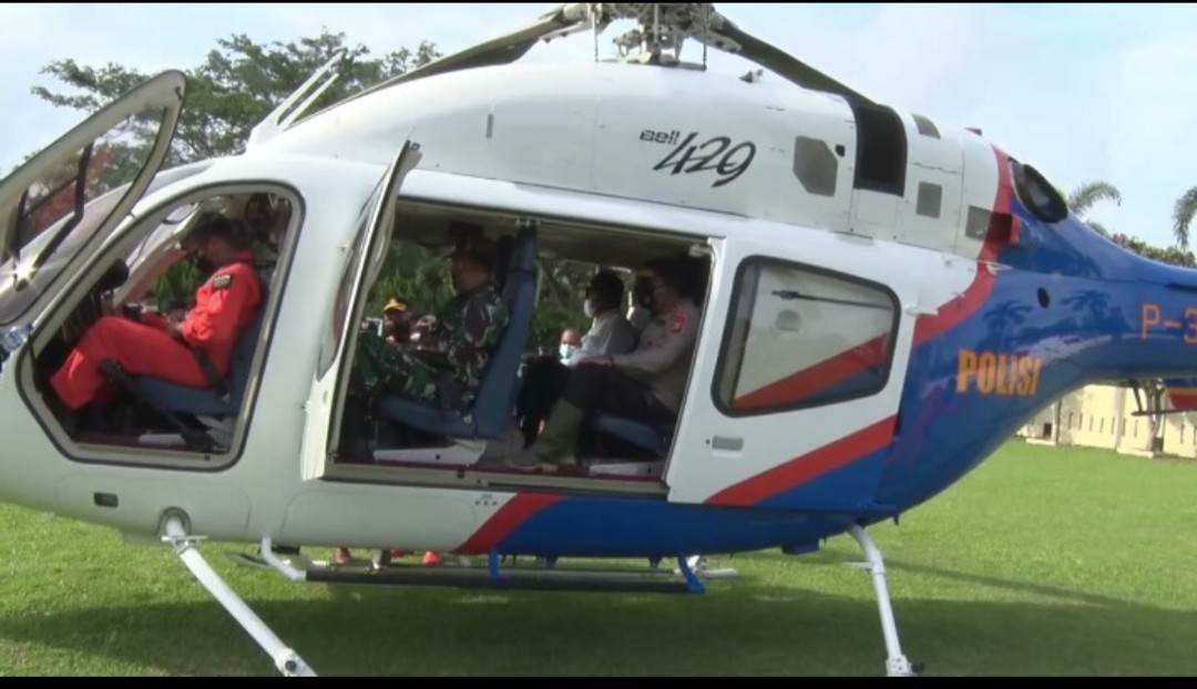Naik Heli, Kapoldasu, Gubsu dan Kasdam I/BB Pantau Kondisi Banjir di Sergai