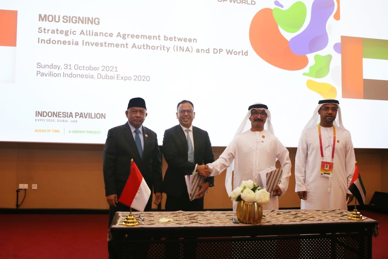 INA DAN DP WORLD BERMITRA UNTUK INVESTASI JANGKA PANJANG SENILAI 7,5 MILIAR DOLAR AMERIKA DALAM PENGEMBANGAN PELABUHAN DI INDONESIA