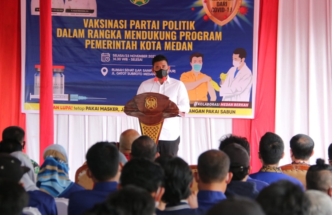 Vaksinasi Bersama Parpol, Wali Kota Medan : Peran Parpol Sangat Besar Dalam Mensukseskan Progam Vaksinasi