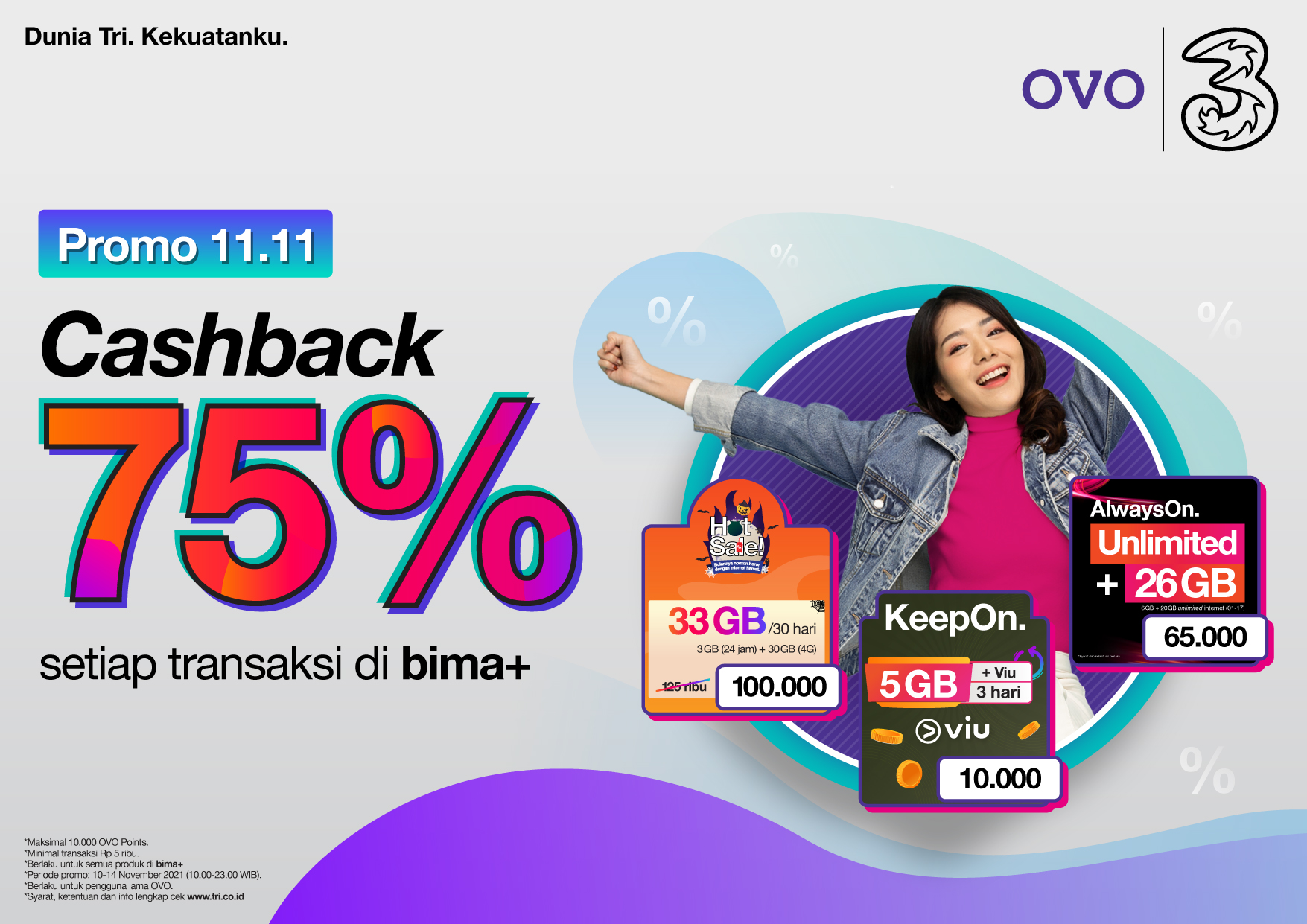 Rayakan 11.11, Tri Indonesia Hadirkan Ragam Promo Menarik