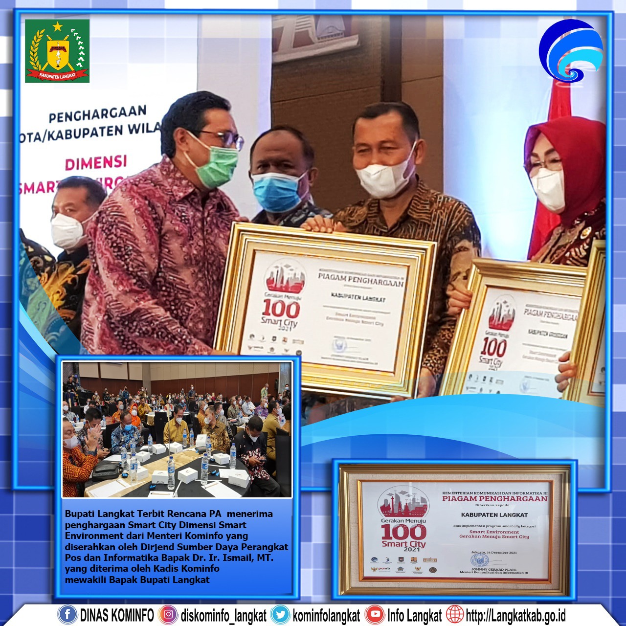 Langkat Terima Penghargaan Nasional dari Menteri Kominfo RI