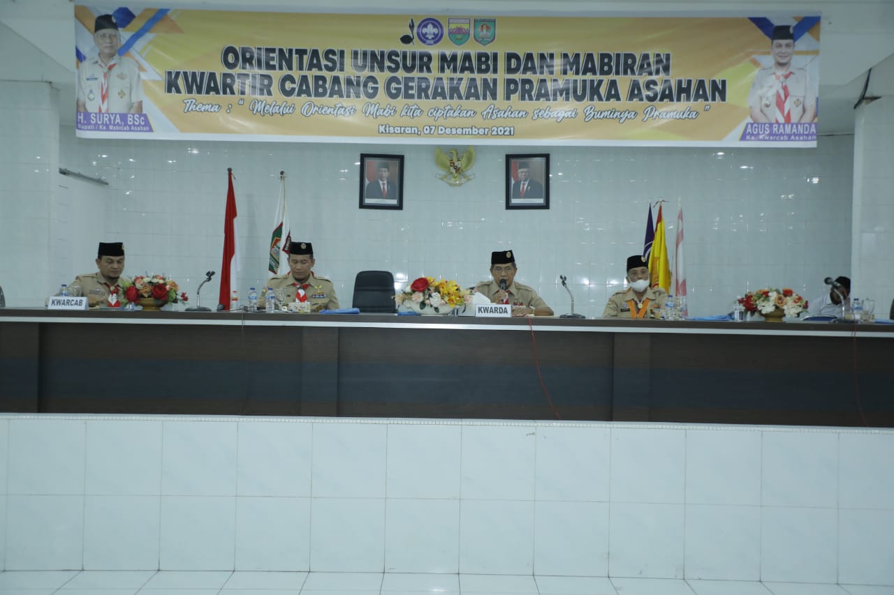 Bupati Asahan Sampaikan Materi Orientasi Unsur Mabi dan Mabiran Kwartir Cabang Gerakan Pramuka Asahan
