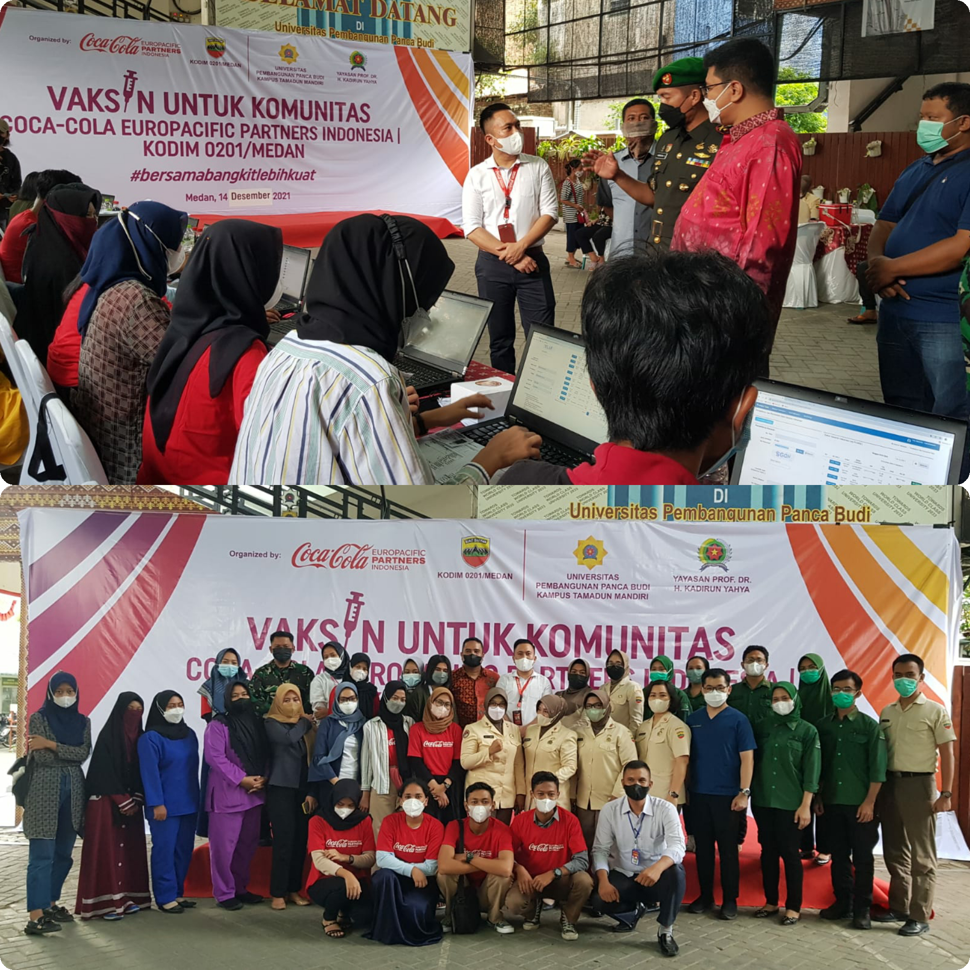 Coca-Cola Europacific Partners Indonesia Gandeng Kodim 0201/Medan dan UNPAB Gelar Vaksinasi untuk Komunitas, Dukung Program Percepatan Vaksinasi