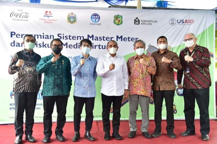 Gubsu Bersama Dirut PDAM Tirtanadi Sumut  Resmikan Sistem Master Meter dan Virtual Media Briefing