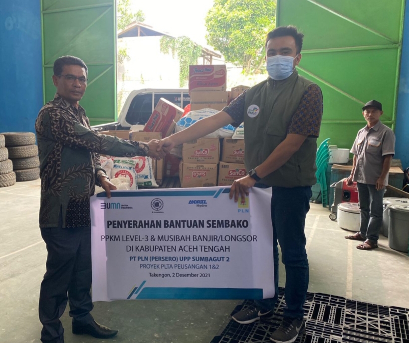 PLN Salurkan Sembako ke Aceh Tengah untuk Korban Bencana dan Dampak PPKM