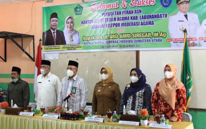 Kunker Kakanwil Kemenag Provinsi Sumut di Kabupaten Labuhanbatu di Sambut Wakil Bupati