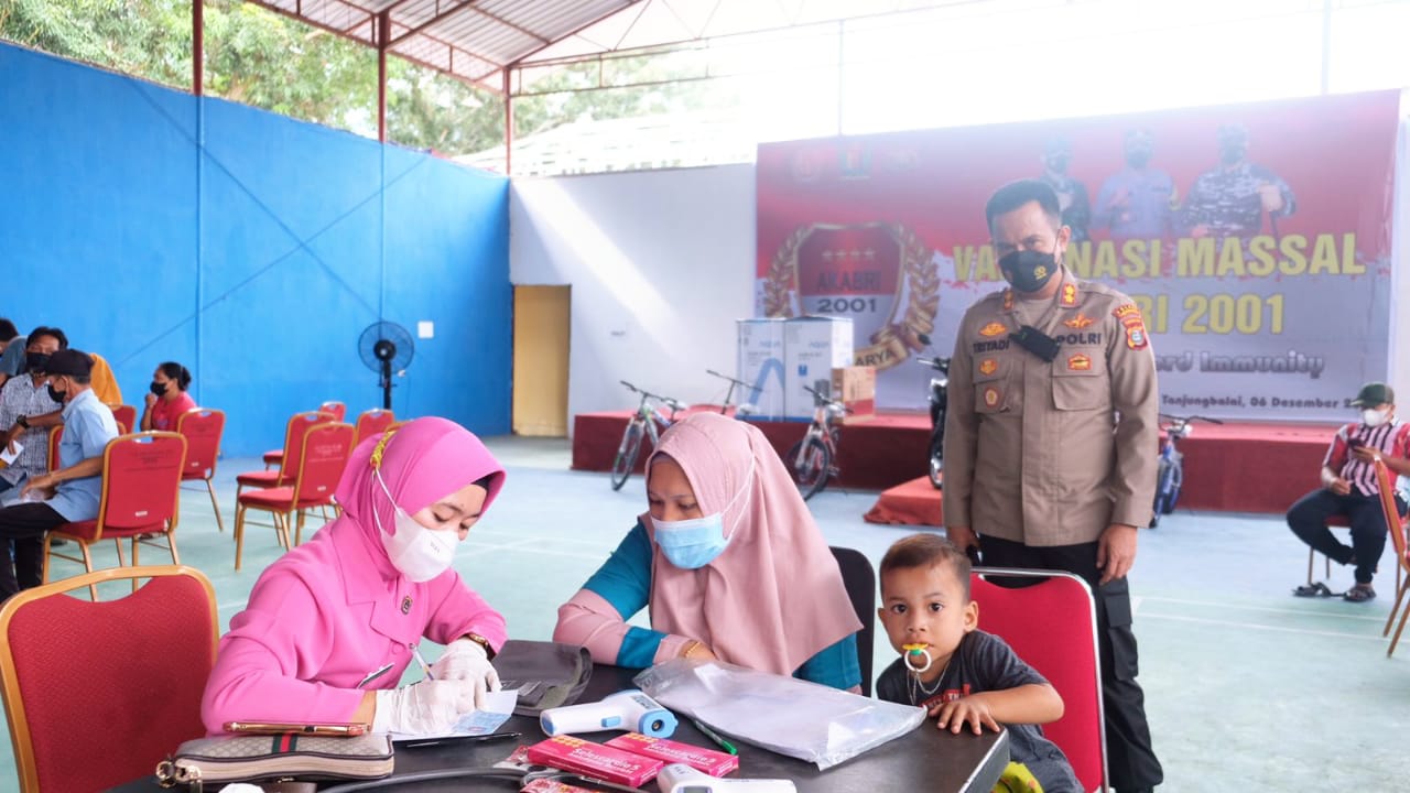 AKABRI 2001 Gelar Vaksinasi Massal Dosis 1 di Polres Tanjung Balai
