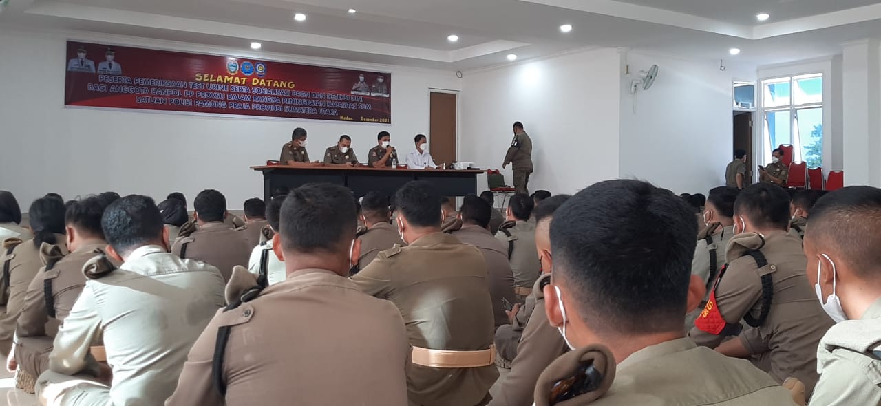 Libatkan BNNP, Satpol PP Sumut Tes Urine Ratusan Personel  Pastikan Kontrak Banpol Pamong Praja Bersih Narkoba