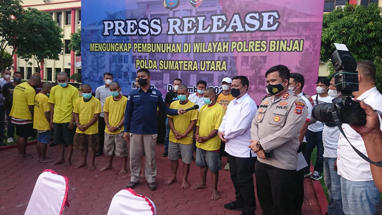 8 Pelaku Pembunuhan Sadis di Desa Belinteng Sei Bingei Langkat Diringkus Tim Gabungan Polda Sumut dan Polres Binjai.