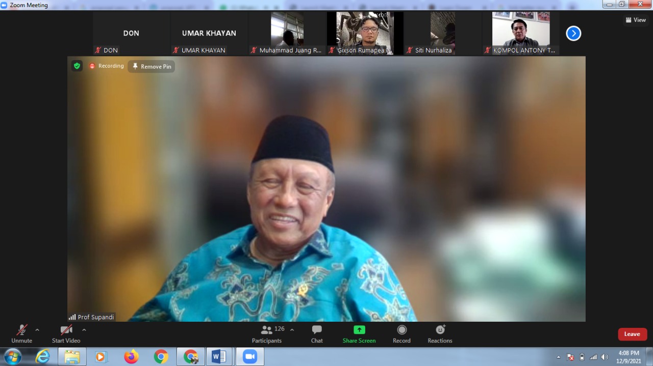 Prodi Magister Hukum UNPAB Gelar Kuliah Umum Dengan Hakim Agung RI Prof Supandi Secara Virtual