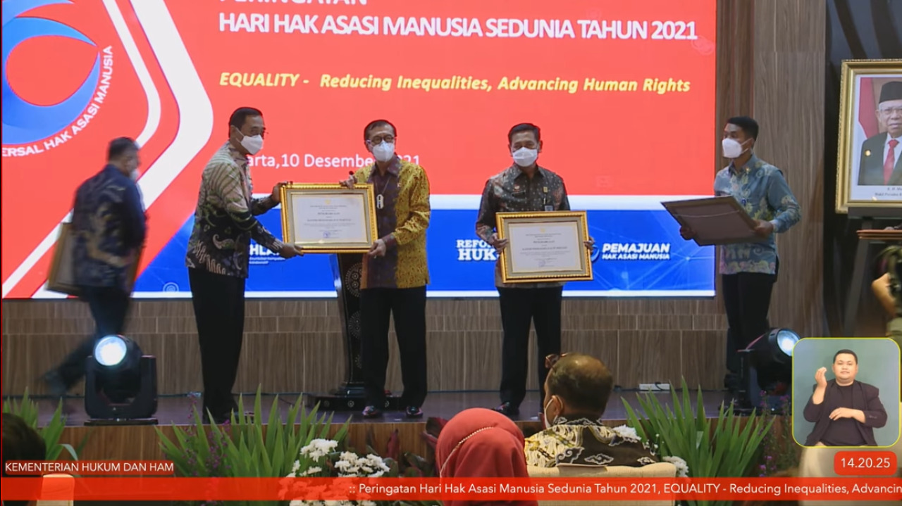 Lapas Kelas IIB Padangsidimpuan Kanwil Kemenkumham Sumut Raih Penghargaan Pelayanan Publik Berbasis HAMÂ 
