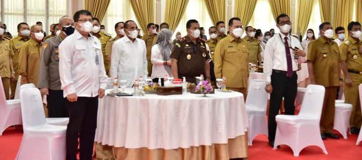 Gubernur Sumatera Utara Serahkan DIPA dan TKDD Tahun Anggaran 2022 Secara Simbolis Kepada Bupati Labuhanbatu