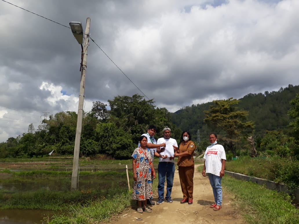 Bantu Penerangan Desa, PT TPL Adakan Lampu Jalan Di Dusun Hutanagodang