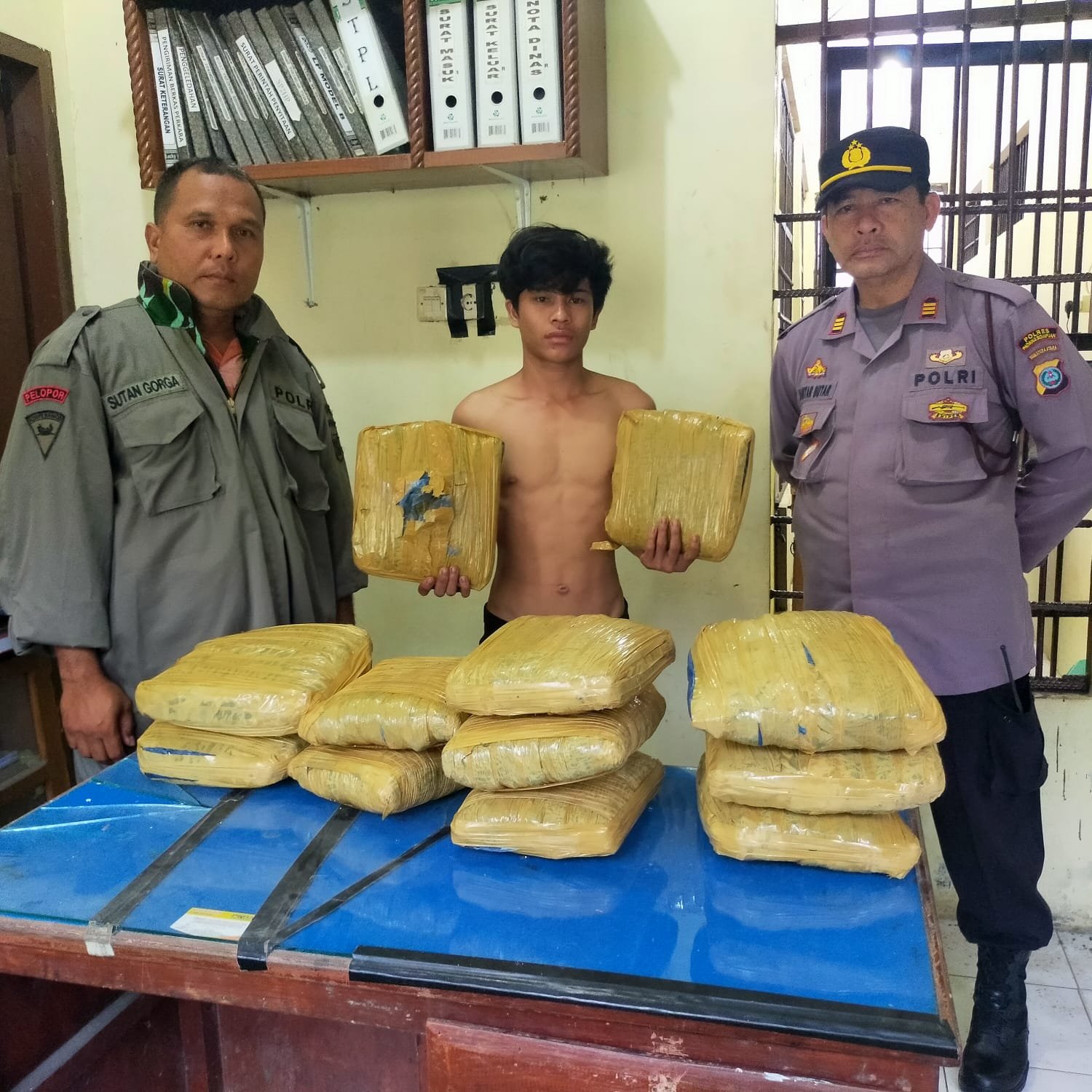 Polsek Batunadua Polres P.Sidimpuan Amankan Kurir Ganja Antar Kota / Kabupaten, 