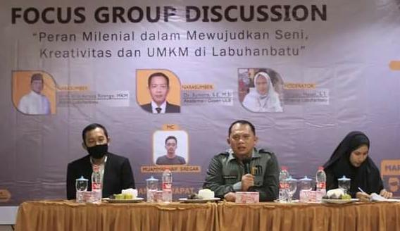 Bupati Labuhanbatu Hadiri FGD Dengan Tema: Peran Milenial Dalam Mewujudkan Seni Kreativitas dan UMKM