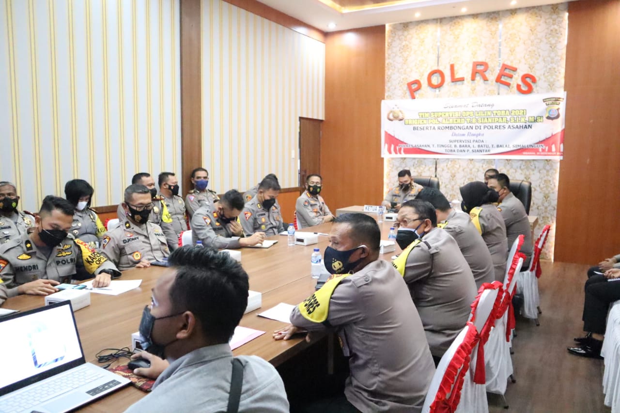Kapolres Asahan Terima Kunjungan Tim Supervisi Ops Lilin Toba 2021 Mabes Polri dan Danrem 022/PT