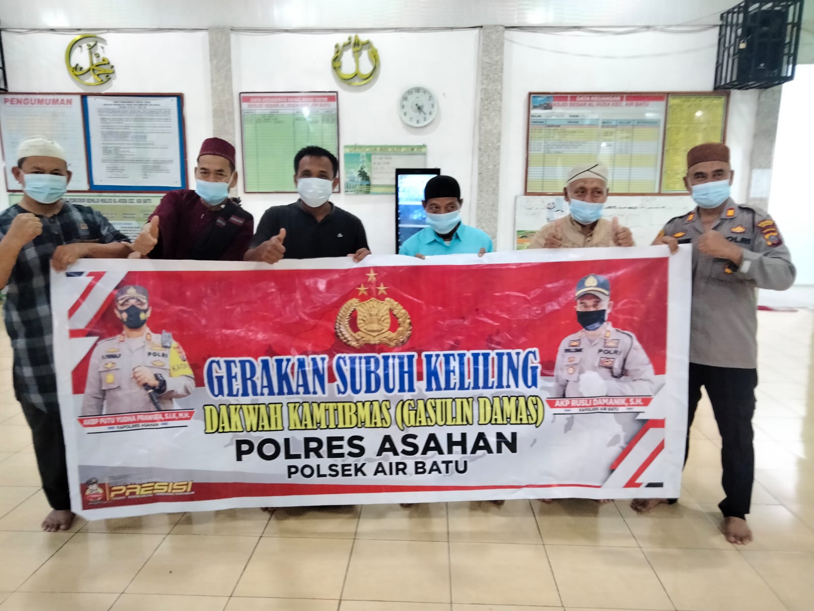 Jalin Silaturahmi dengan Tokoh Agama, Polres Asahan Gasuling Damas di Masjid