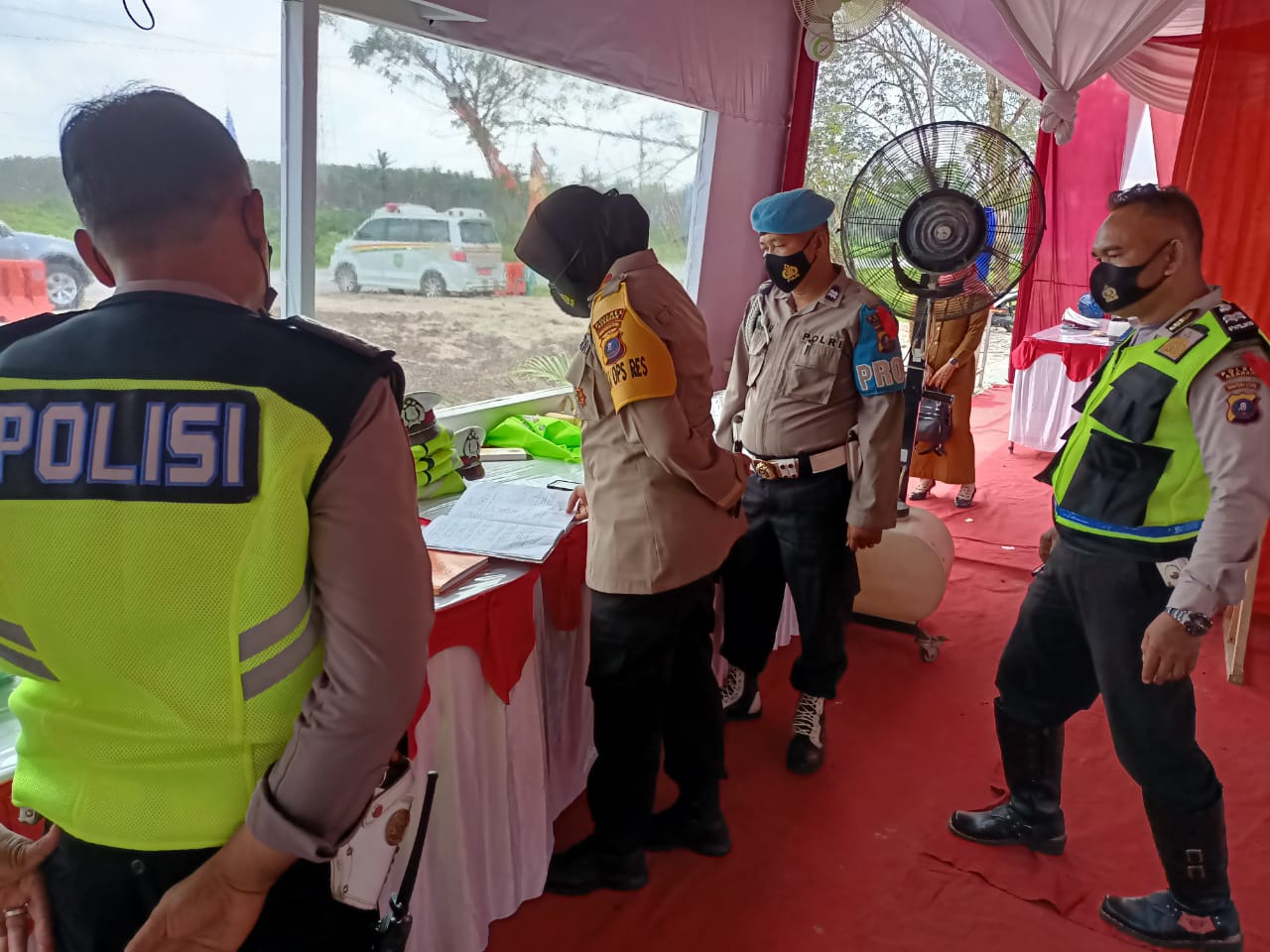 Cek Kesiapan Personil, Waka Polres Asahan Tinjau Pos PAM I Meranti