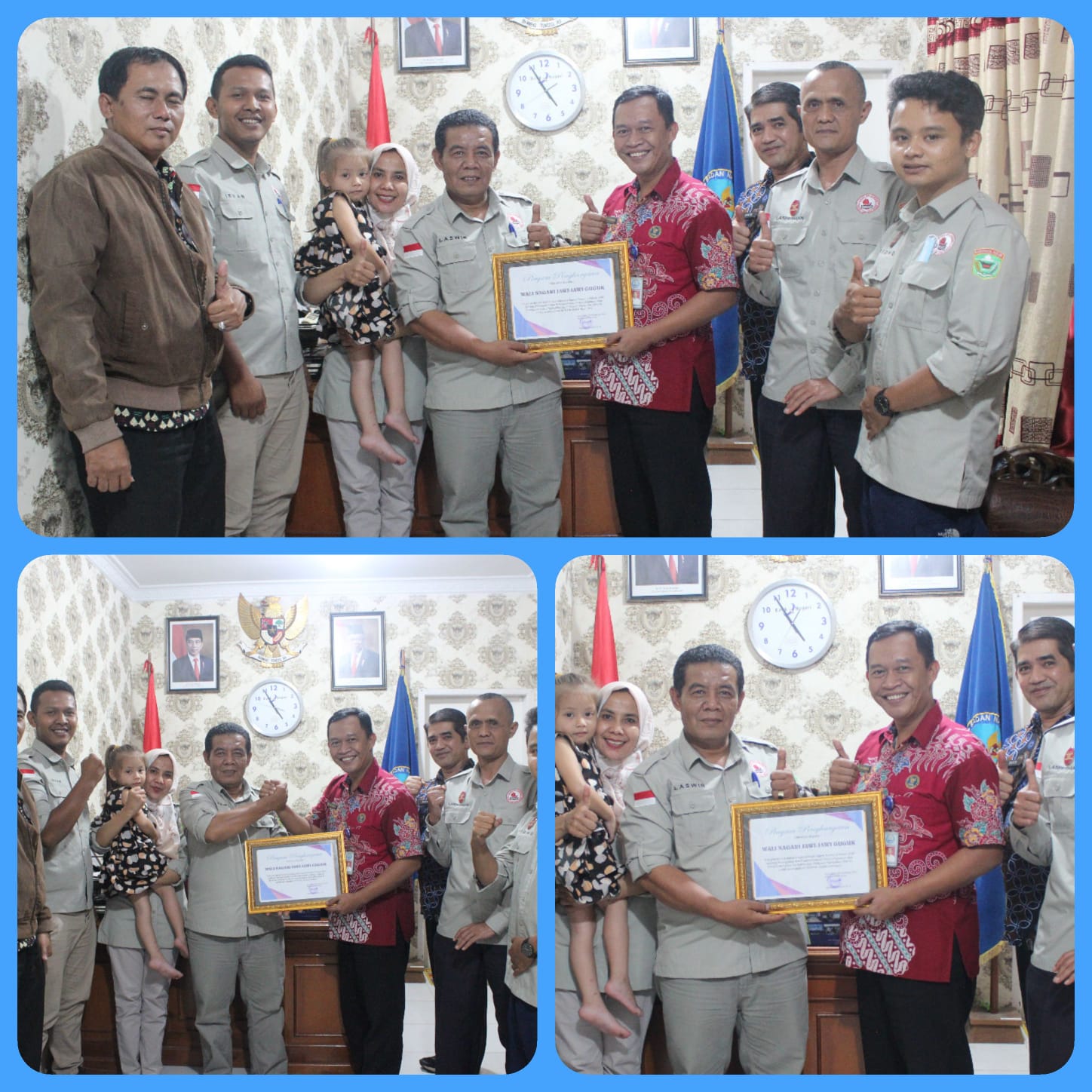 Kepala BNN Kab. Solok Berikan Reward Kepada Wali Nagari Jawi Jawi Guguk Laswir Ml. Putieh