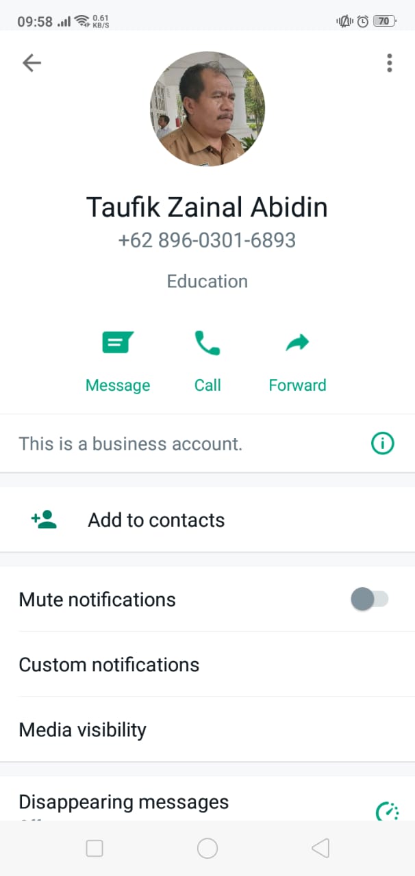 Telah Beredar Akun Palsu WhatsApp Menggunakan Nama Wakil Bupati Asahan