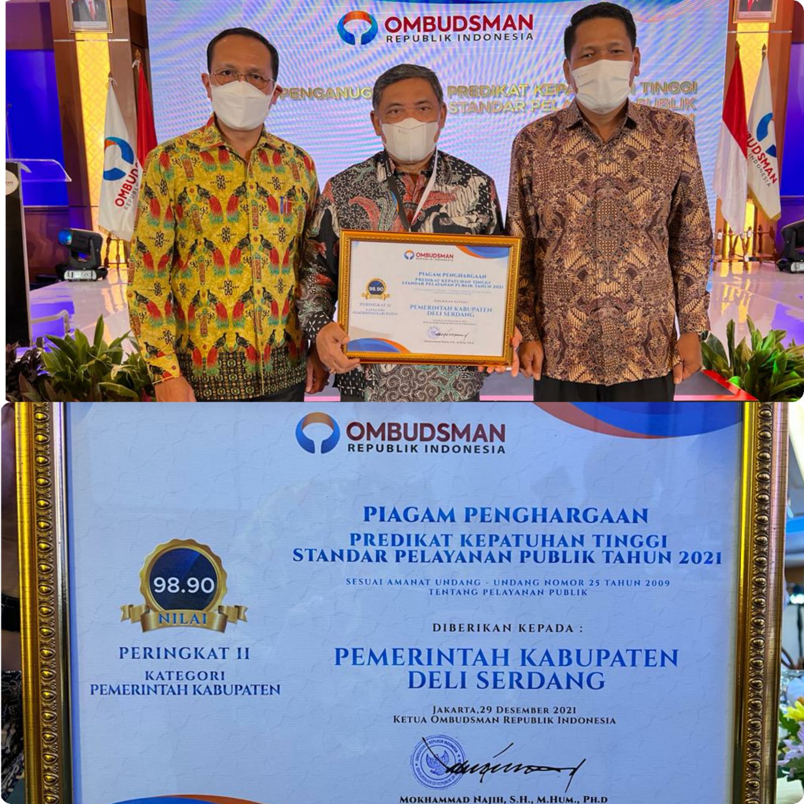 Survei Ombudsman RI, Pemkab Deli Serdang Tertinggi ke II, 7 Pemda di Sumut Raih Predikat Kepatuhan Tinggi Pelayanan Publik