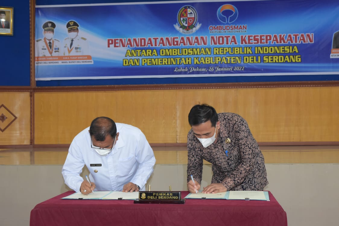 Bupati DS - Ombudsman RI Tandatangani MoU