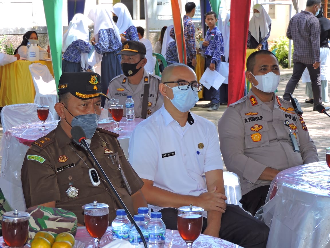 Kapolres Asahan Bersama Forkopinda Ikuti Zoom Meeting dengan Kapolri Dalam Rangka Launching Vaksinasi Merdeka Anak