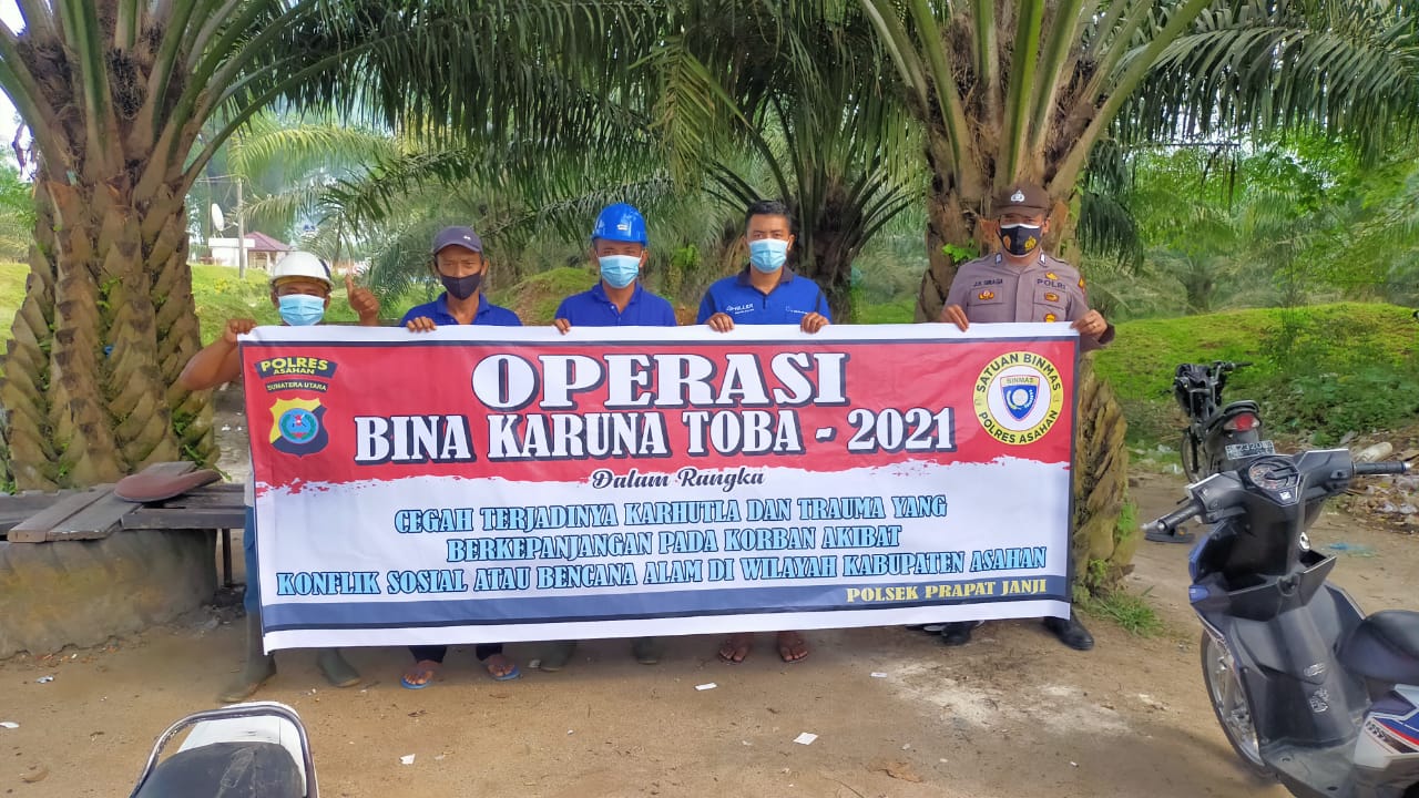 Personel Polsek Prapat Janji Polres Asahan Patroli dan Himbauan Karhutla di Desa Sei Silau Barat