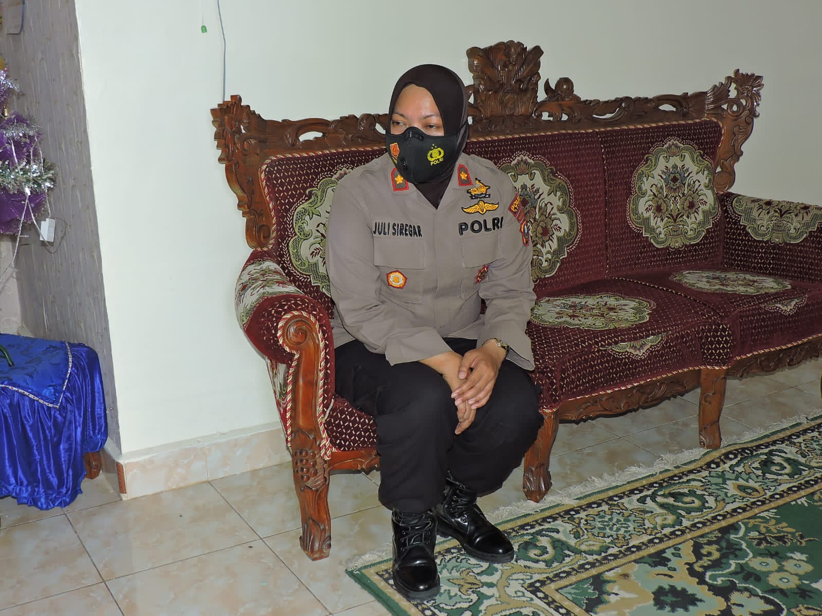 Wujud Kepedulian, Waka Polres Asahan Anjangsana Jenguk Anggota yang Sakit