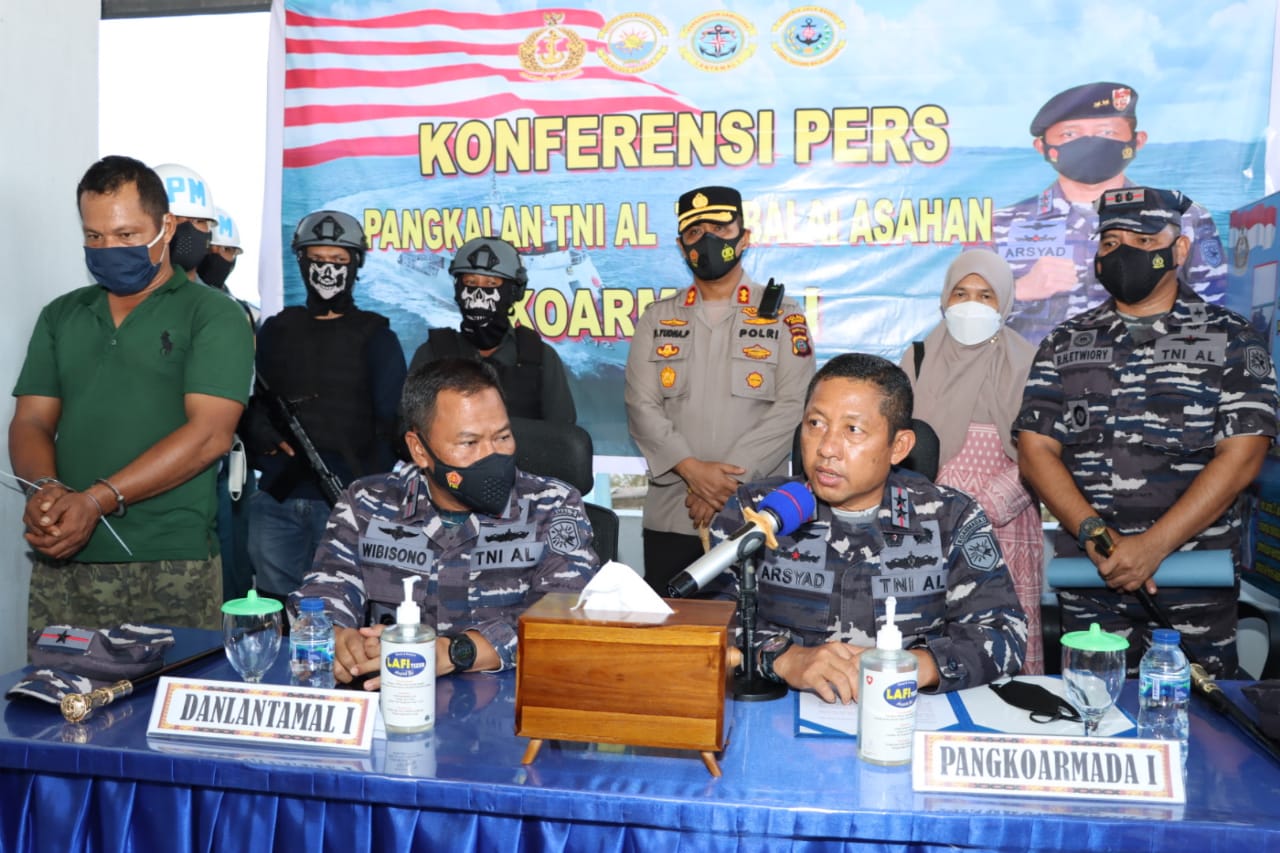 Kapolres Asahan Hadiri Kunjungan Kerja Pangkoarmada, Dalam Rangka Pemaparan Penangkapan Kapal Motor Pengangkut PMI