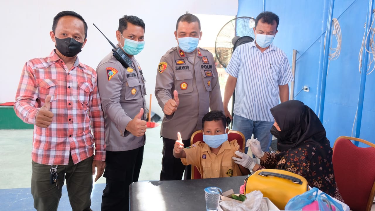 Polres Tanjung Balai Gelar Vaksinasi Terhadap Anak Usia 6 s/d 11 Tahun