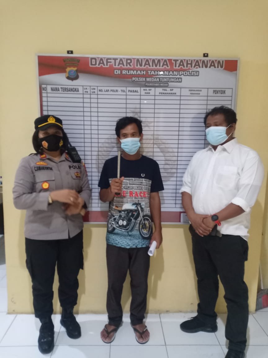 Polsek Tuntungan Amankan Supir Angkot Viral Acungkan Gagang Porseneling