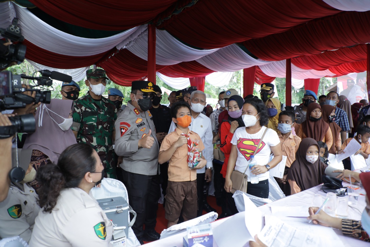 Kapolda Sumatera Utara Tinjau Vaksinasi di Kabupaten Asahan