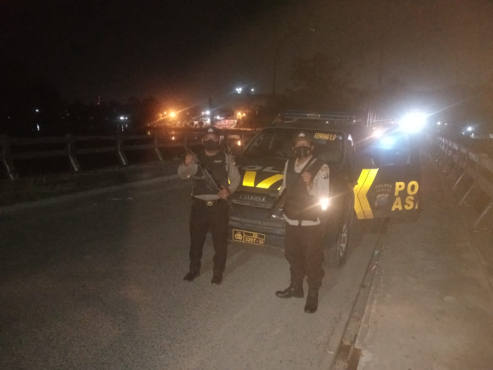 Berikan Rasa Aman Kepada Masyarakat, Personel Polsek Sei Kepayang Polres Asahan Patroli Blue Light