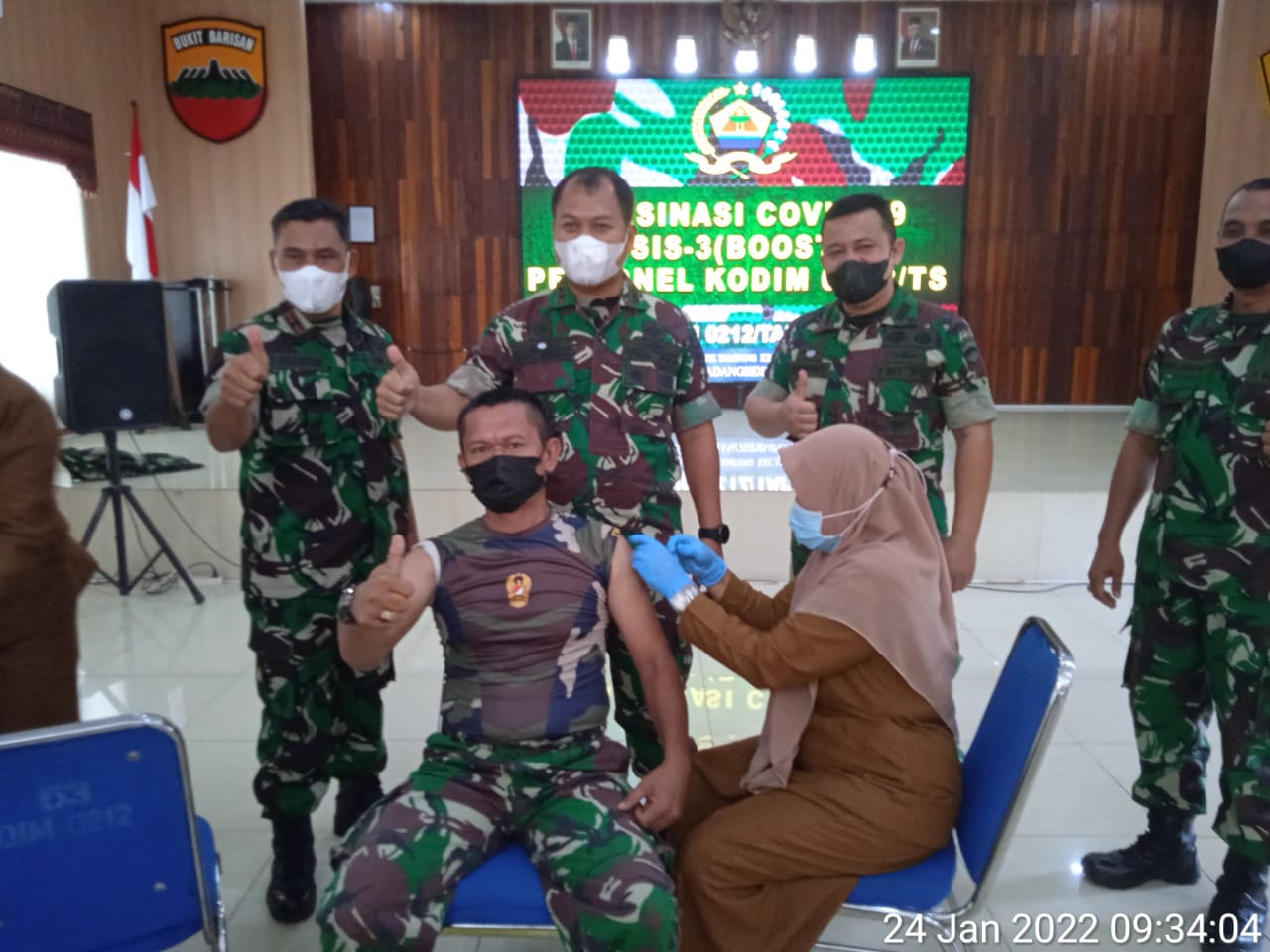 Kodim 0212/Tapsel Gelar Kegiatan Vaksinasi Booster Bagi Personilnya